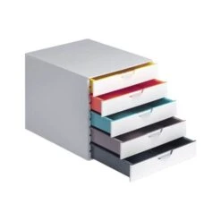 DURABLE VARICOLOR MIX 5 Drawer Desktop Storage Box, White/Multicolor -Office Supplies Shop 97794945fe4f309f70bfa50302fc3cedd9