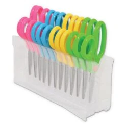 Westcott Kids' Scissors With Antimicrobial Protection, Pointed Tip, 5" Long, 2" Cut Length, Assorted Straight Handles, 12/Pack -Office Supplies Shop 97eeb40d2971fd5075ba67a8f450c845ac