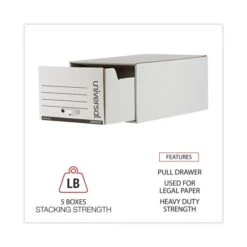 Universal Heavy-Duty Storage Drawers, Legal Files, 17.25" X 25.5" X 11.5", White, 6/Carton -Office Supplies Shop 9a541b7dcfff031aece02fc0a8a2050950