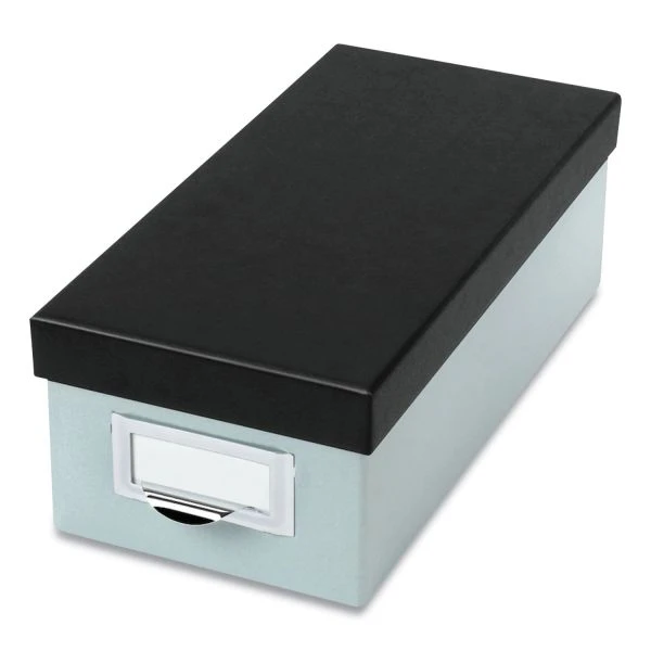 Oxford Index Card Storage Box, Holds 1,000 3 X 5 Cards, 5.5 X 11.5 X 3.88, Pressboard, Blue Fog/Black 3 Oxford Index Card Storage Box, Holds 1,000 3 X 5 Cards, 5.5 X 11.5 X 3.88, Pressboard, Blue Fog/Black