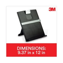 3M Fold-Flat Freestanding Desktop Copyholder, 150 Sheet Capacity, Plastic, Black/Silver Clip -Office Supplies Shop 9a6ae121b9a164acce3d39f6d8799af334