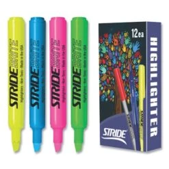 StrideBrite Tank Highlighter, Assorted Ink Colors, Chisel Tip, Assorted Barrel Colors, 12/Pack -Office Supplies Shop 9b084fc15094bfef5e949f84e9633961c2