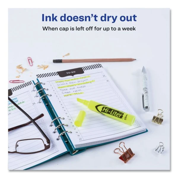 Avery HI-LITER Desk-Style Highlighter Value Pack, Fluorescent Yellow Ink, Chisel Tip, Yellow/Black Barrel, 36/Box 8 Avery HI-LITER Desk-Style Highlighter Value Pack, Fluorescent Yellow Ink, Chisel Tip, Yellow/Black Barrel, 36/Box - Image 6