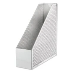 Artistic Urban Collection Punched Metal Magazine File, 3.5 X 10 X 11.5, White -Office Supplies Shop 9bfe2891a3f5eb5953d4dc8eeeee03fde3