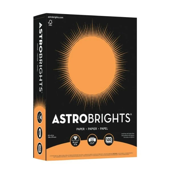 Astrobrights Color Paper, 24 Lb, 8 1/2 X 11, Cosmic Orange, 500 Sheets/Ream 3 Astrobrights Color Paper, 24 Lb, 8 1/2 X 11, Cosmic Orange, 500 Sheets/Ream