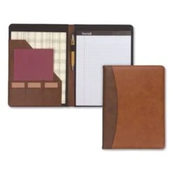 Samsill Two-Tone Padfolio With Spine Accent, 10.6w X 14.25h, Polyurethane, Tan/Brown -Office Supplies Shop 9cc3cd755c4c4d63adce56f1caa54d85db