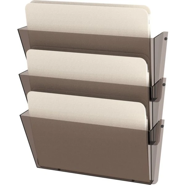 Deflecto Unbreakable DocuPocket Wall File, 3 Sections, Letter Size, 14.5" X 3" X 6.5", Smoke, 3/Pack 12 Deflecto Unbreakable DocuPocket Wall File, 3 Sections, Letter Size, 14.5" X 3" X 6.5", Smoke, 3/Pack - Image 10