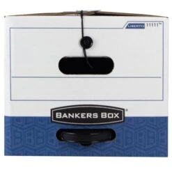 Bankers Box LIBERTY Plus Heavy-Duty Strength Storage Boxes, Letter Files, 12.25" X 24.13" X 10.75", White/Blue, 12/Carton -Office Supplies Shop 9e0226824c28572af36209307162af430b