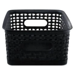 Advantus Weave Bins, 9.88 X 7.38 X 4, Black, 3/Pack
