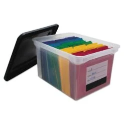 Innovative Storage Designs File Tote With Contents Label, Letter/Legal Files, 17.75" X 14" X 10.25", Clear/Black 10 Innovative Storage Designs File Tote With Contents Label, Letter/Legal Files, 17.75" X 14" X 10.25", Clear/Black -Office Supplies Shop 9f470a36876181b193424f53f2c10c8da5