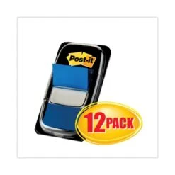 Post-it Flags Marking Page Flags In Dispensers, Blue, 50 Flags/Dispenser, 12 Dispensers/Pack