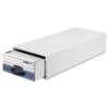 Bankers Box STOR/DRAWER STEEL PLUS Extra Space-Savings Storage Drawers, 10.5" X 25.25" X 5.25", White/Blue, 12/Carton