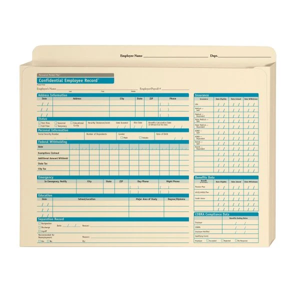 ComplyRight Confidential Personnel Pocket File Folder, Expandable, Pack Of 25 3 ComplyRight Confidential Personnel Pocket File Folder, Expandable, Pack Of 25