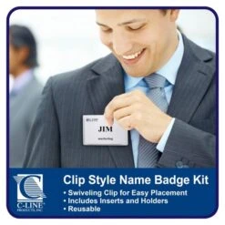 C-Line Name Badge Kits, Top Load, 4 X 3, Clear, 50/Box 9 C-Line Name Badge Kits, Top Load, 4 X 3, Clear, 50/Box -Office Supplies Shop a5f030276f3b34d49cd30aa369e5ed66de