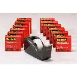 Scotch Transparent Tape Value Pack With Black Dispenser, 1" Core, 0.75" X 83.33 Ft, Transparent -Office Supplies Shop a657d5eead9870f0a0923f7ad6db7f7ed9