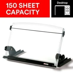 3M In-Line Adjustable Desktop Copyholder,150 Sheet Capacity, Plastic, Black/Clear -Office Supplies Shop a76e199b17d6bdad46fac41b91195a1a6d