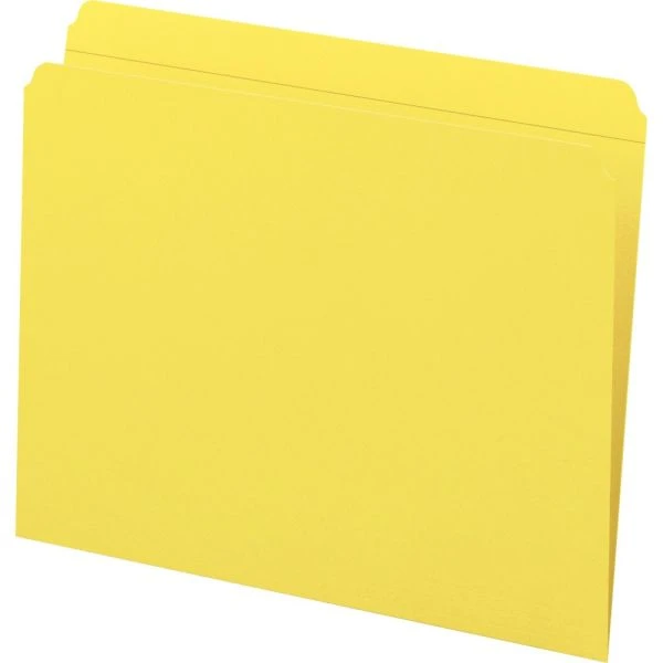 Smead Reinforced Top Tab Colored File Folders, Straight Tabs, Letter Size, 0.75" Expansion, Yellow, 100/Box 5 Smead Reinforced Top Tab Colored File Folders, Straight Tabs, Letter Size, 0.75" Expansion, Yellow, 100/Box - Image 3