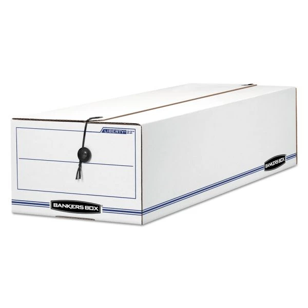 Bankers Box LIBERTY Check And Form Boxes, 9" X 24.25" X 7.5", White/Blue, 12/Carton 3 Bankers Box LIBERTY Check And Form Boxes, 9" X 24.25" X 7.5", White/Blue, 12/Carton