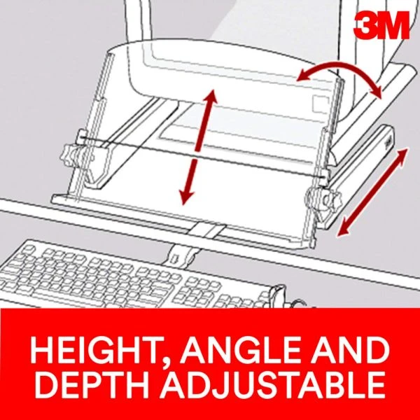 3M In-Line Freestanding Copyholder, 300 Sheet Capacity, Plastic, Black/Clear 6 3M In-Line Freestanding Copyholder, 300 Sheet Capacity, Plastic, Black/Clear - Image 4