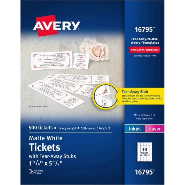 Avery Blank Printable Perforated Raffle Tickets - Tear-Away Stubs 3 Avery Blank Printable Perforated Raffle Tickets - Tear-Away Stubs