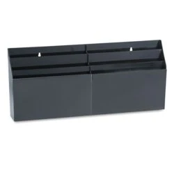 Rubbermaid Optimizers Six-Pocket Organizer, 6 Sections, Letter Size, 26.66" X 3.8" X 11.56" , Black