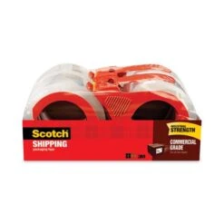 Scotch 3750 Commercial Grade Packaging Tape With Dispenser, 3" Core, 1.88" X 54.6 Yds, Clear, 4/Pack