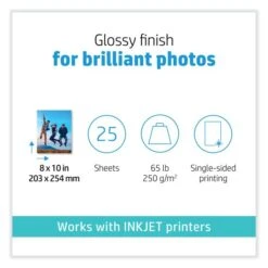 HP Advanced Photo Paper, 10.5 Mil, 8 X 10, Glossy White, 25/Pack -Office Supplies Shop ad34c6060b6d77cac2cbe13a53aad6eebf