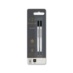 Parker® Parker Quink Refill For Parker Rollerball Pen, Medium Tip, Black Ink, 2/Pack