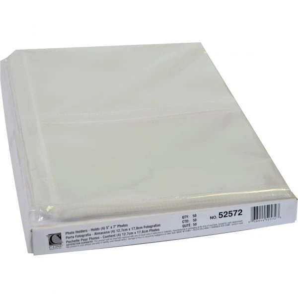 C-Line Clear Photo Pages For Four 5 X 7 Photos, 3-Hole Punched, 11.25 X 8.13, 50/Box 4 C-Line Clear Photo Pages For Four 5 X 7 Photos, 3-Hole Punched, 11.25 X 8.13, 50/Box - Image 2