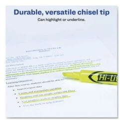 Avery HI-LITER Desk-Style Highlighters, Fluorescent Yellow Ink, Chisel Tip, Yellow/Black Barrel, 200/Box -Office Supplies Shop b2a9b4c891754a131007ec713a9f145ecf