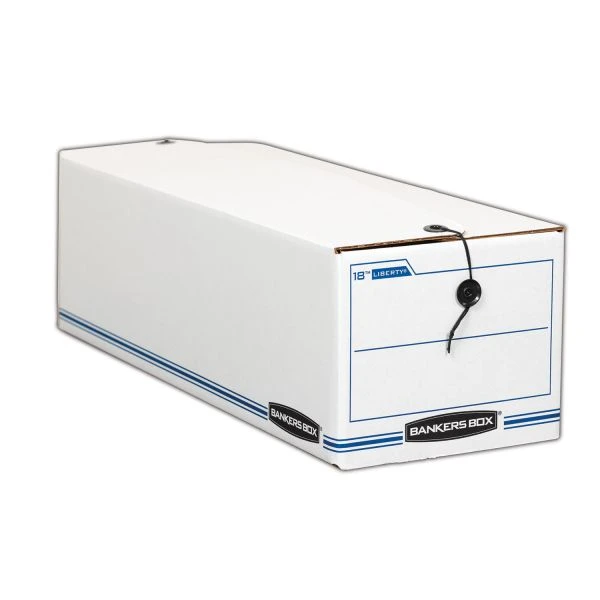 Bankers Box LIBERTY Check And Form Boxes, 9" X 24.25" X 7.5", White/Blue, 12/Carton 7 Bankers Box LIBERTY Check And Form Boxes, 9" X 24.25" X 7.5", White/Blue, 12/Carton - Image 5