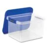 Bankers Box Heavy Duty Plastic File Storage, Locking Lid, Letter/Legal, Clear/Blue, 2/Pack