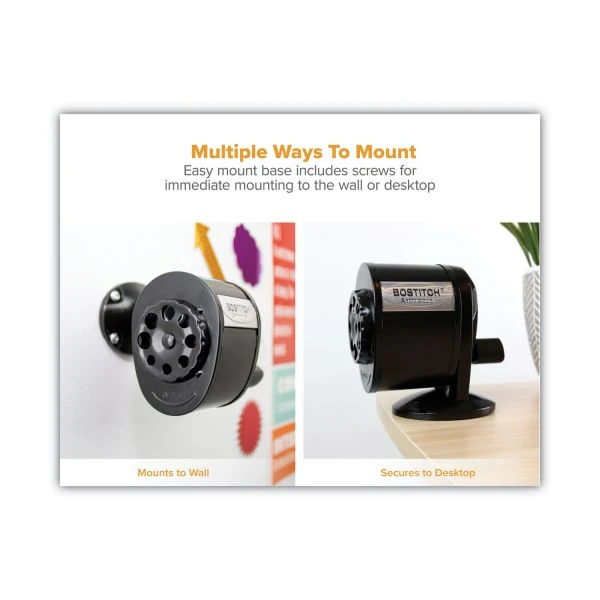 Bostitch Antimicrobial Manual Pencil Sharpener, Manually-Powered, 5.44 X 2.69 X 4.33, Black 6 Bostitch Antimicrobial Manual Pencil Sharpener, Manually-Powered, 5.44 X 2.69 X 4.33, Black - Image 4