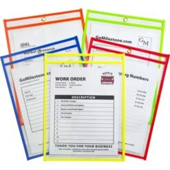 C-Line Stitched Shop Ticket Holders, Neon, Assorted 5 Colors, 75", 9 X 12, 25/BX 11 C-Line Stitched Shop Ticket Holders, Neon, Assorted 5 Colors, 75", 9 X 12, 25/BX -Office Supplies Shop b4c48b319493d9d0780c327f5236a995cf