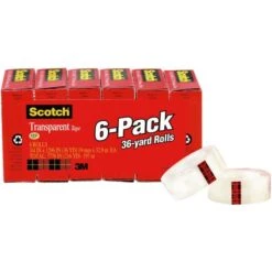Scotch Transparent Tape, 1" Core, 0.75" X 36 Yds, Transparent, 6/Pack -Office Supplies Shop b621453d244dee75c8ac48ec75d5754615