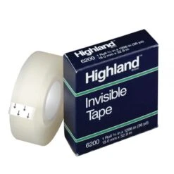3M Highland 6200 Invisible Tape, 3/4" X 1,296, Clear, Pack Of 12