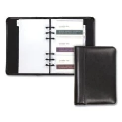 Samsill Regal Leather Business Card Binder, Holds 120 2 X 3.5 Cards, 5.75 X 7.75, Black