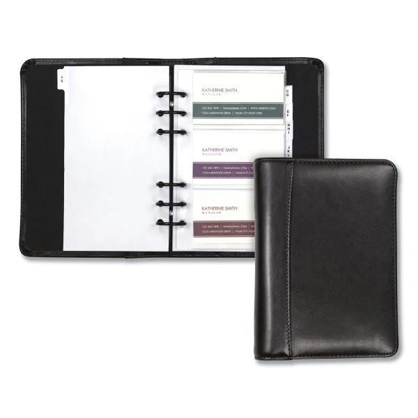 Samsill Regal Leather Business Card Binder, Holds 120 2 X 3.5 Cards, 5.75 X 7.75, Black 3 Samsill Regal Leather Business Card Binder, Holds 120 2 X 3.5 Cards, 5.75 X 7.75, Black