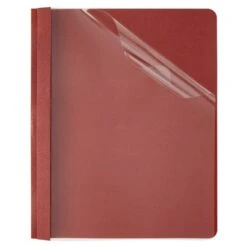 Clear-Front Report Covers, Red, Pack Of 10