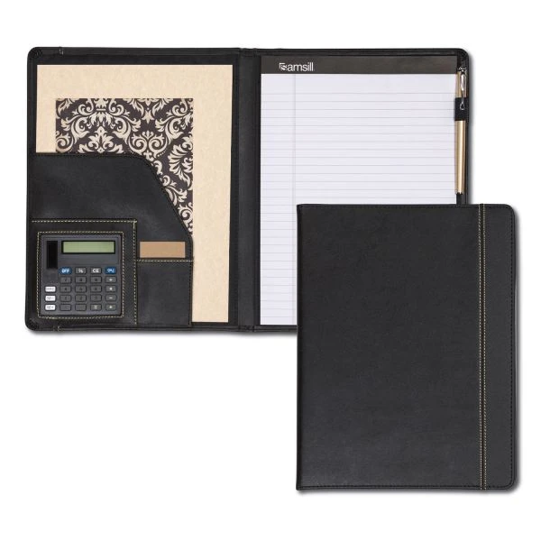 Samsill Slimline Padfolio, Leather-Look/Faux Reptile Trim, Writing Pad, Black 9 Samsill Slimline Padfolio, Leather-Look/Faux Reptile Trim, Writing Pad, Black - Image 7