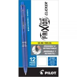 Pilot FriXion Clicker Erasable Gel Pen, Retractable, Fine 0.7 Mm, Blue Ink, Blue Barrel