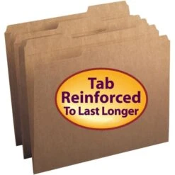 Smead Heavyweight Kraft File Folder, 1/3-Cut Tabs: Assorted, Letter Size, 0.75" Expansion, 11-pt Kraft, Brown, 100/Box -Office Supplies Shop ba35d1c411db4a5f4fea84f89ad66c83c6