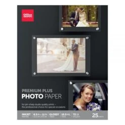Premium Plus Photo Paper, Gloss, Letter Size (8 1/2" X 11"), 10.5 Mil, Pack Of 25 Sheets
