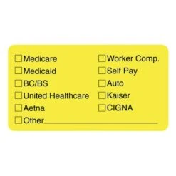 Tabbies Labels For Insurance List, 1-3/4 X 3-1/4, Yellow, 250/Roll
