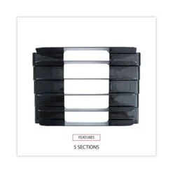 Universal Recycled Plastic Incline Sorter, 5 Sections, Letter Size Files, 13.25" X 9" X 9", Black -Office Supplies Shop bc558484c6b656477a37c11a9928927eb0