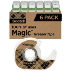 Scotch Magic Greener Tape With Dispenser, 1" Core, 0.75" X 50 Ft, Clear, 6/Pack -Office Supplies Shop bc917fc908e525b57b21694c358be8d14e