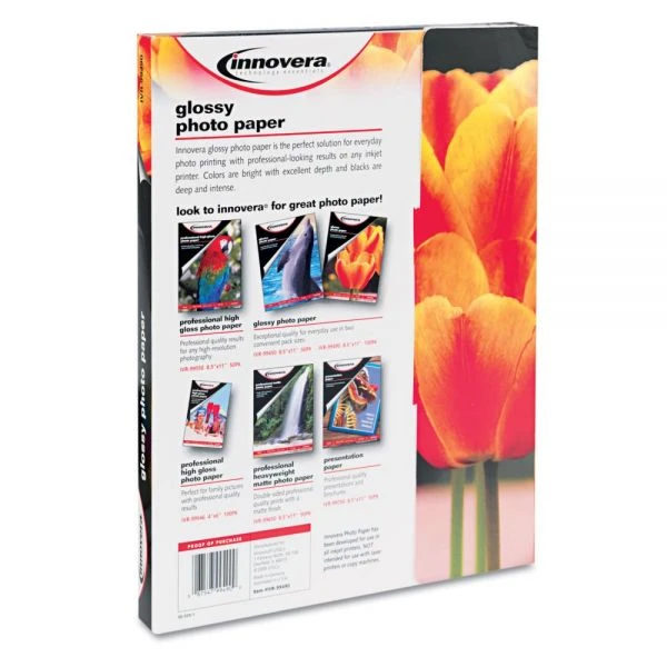 Innovera Glossy Photo Paper, 7 Mil, 8.5 X 11, Glossy White, 100/Pack 5 Innovera Glossy Photo Paper, 7 Mil, 8.5 X 11, Glossy White, 100/Pack - Image 3