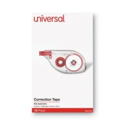 Universal Side-Application Correction Tape, Non-Refillable, Transparent Gray/Red Applicator, 0.2" X 393", 10/Pack -Office Supplies Shop c0559bb9158cdabba93c50edc590a23155