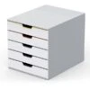 DURABLE VARICOLOR MIX 5 Drawer Desktop Storage Box, White/Multicolor