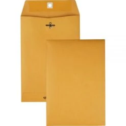 Quality Park Clasp Envelope, 28 Lb Bond Weight Kraft, #63, Square Flap, Clasp/Gummed Closure, 6.5 X 9.5, Brown Kraft, 100/Box -Office Supplies Shop c35388ea598a3508faf7c10fe8759d5f48